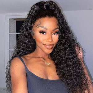 360 Lace Frontal Wigs Deep Wave Human Hair Wig 180 Density