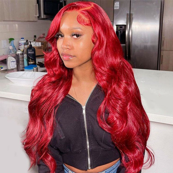 Body-Wave-Red-Lace-Front-Wigs-Human-Hair