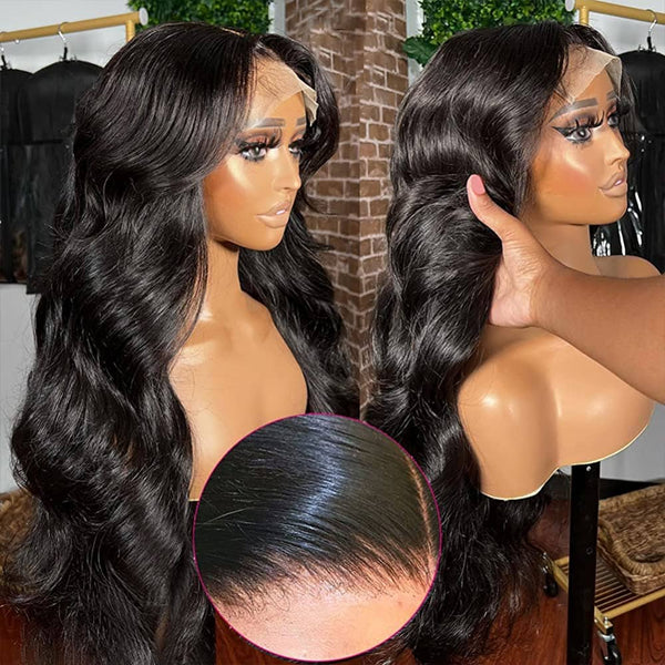 Pre Cut Glueless 13x4 Lace Front Body Wave Wear and go wigs