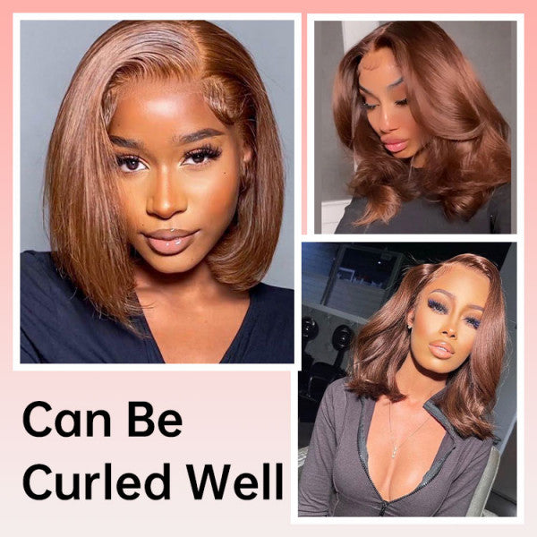 short-brown-wig-can be curled very well