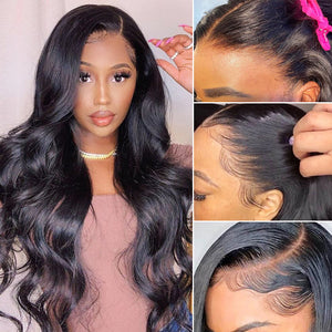 13x4 body wave invisible lace front wigs