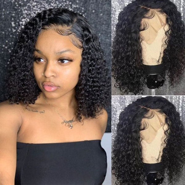 13x4 lace front 12 inch water wave bob wig