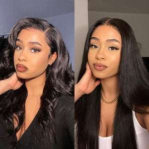 13x4 transparent body wave  lace front wig can be restyled easily