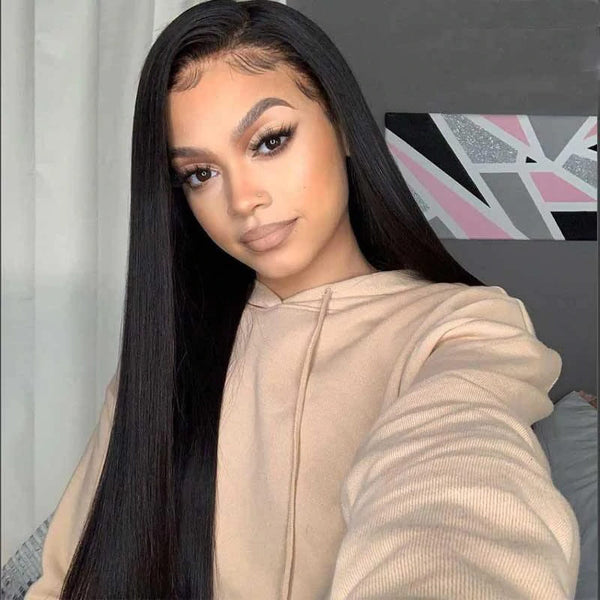 360 lace wig human hair straight