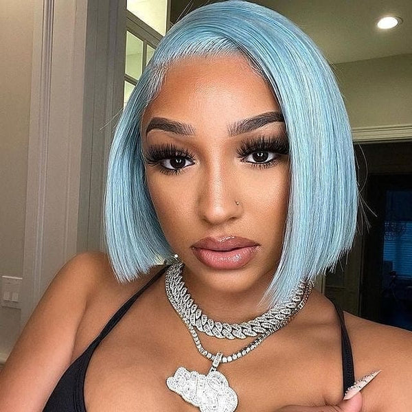 613 bob wig can dyed into blue color