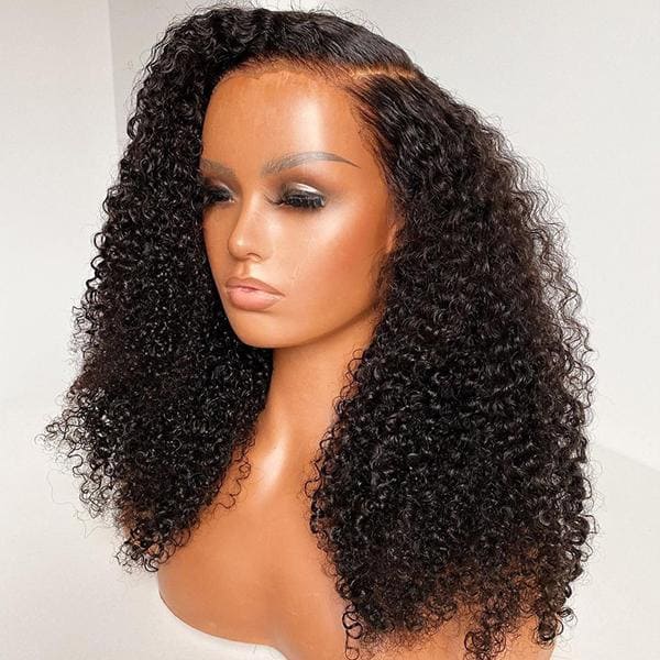 13x4 hd lace front kinky curly wig side part