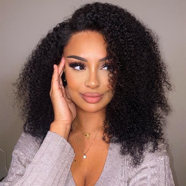 13x4 hd side part kinky curly lace front wig