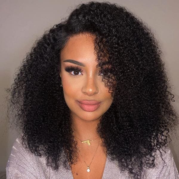 13x4 hd lace Side part kinky curly human hair wig