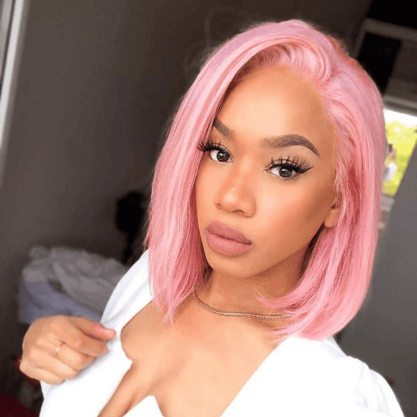 613 bob wig can dyed into pink color