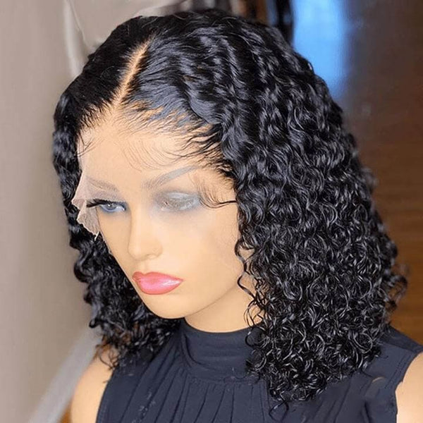 13x4 hd lace short water wave wig